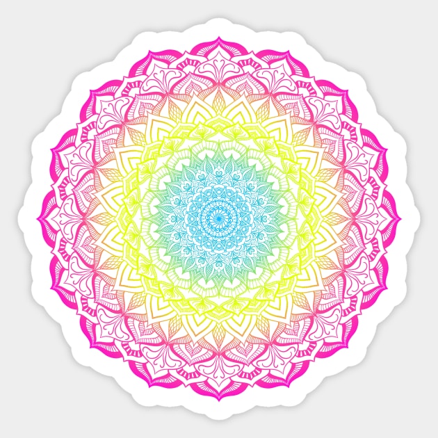 Pansexual Pride Mandala Sticker by JustGottaDraw